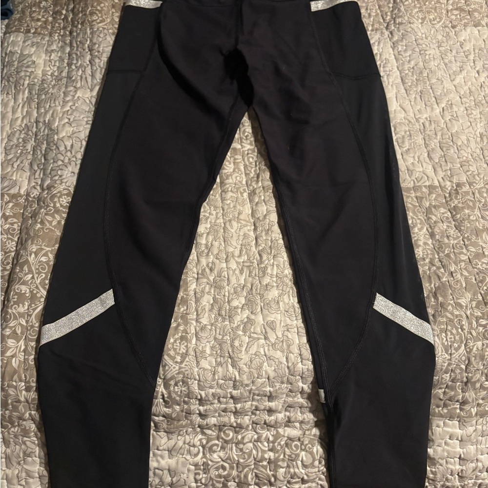 Victoria's Secret Black Leggings with Silver Accents